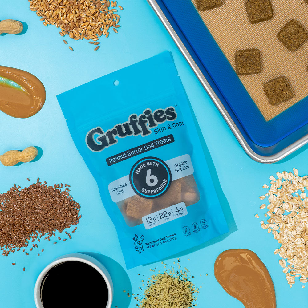 Gruffies Skin & Coat Peanut Butter Dog Treat