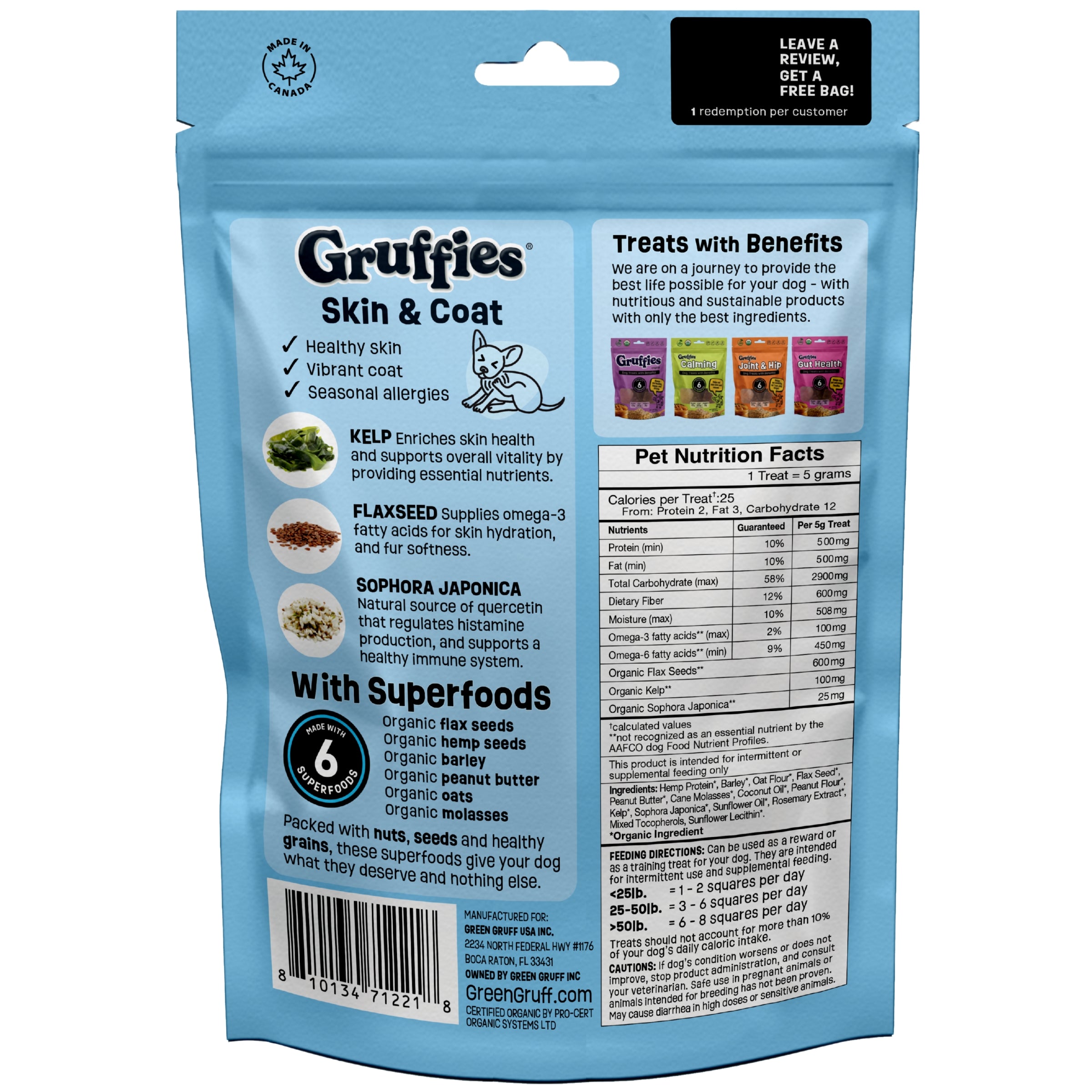 Gruffies Skin & Coat - Organic Dog Treats