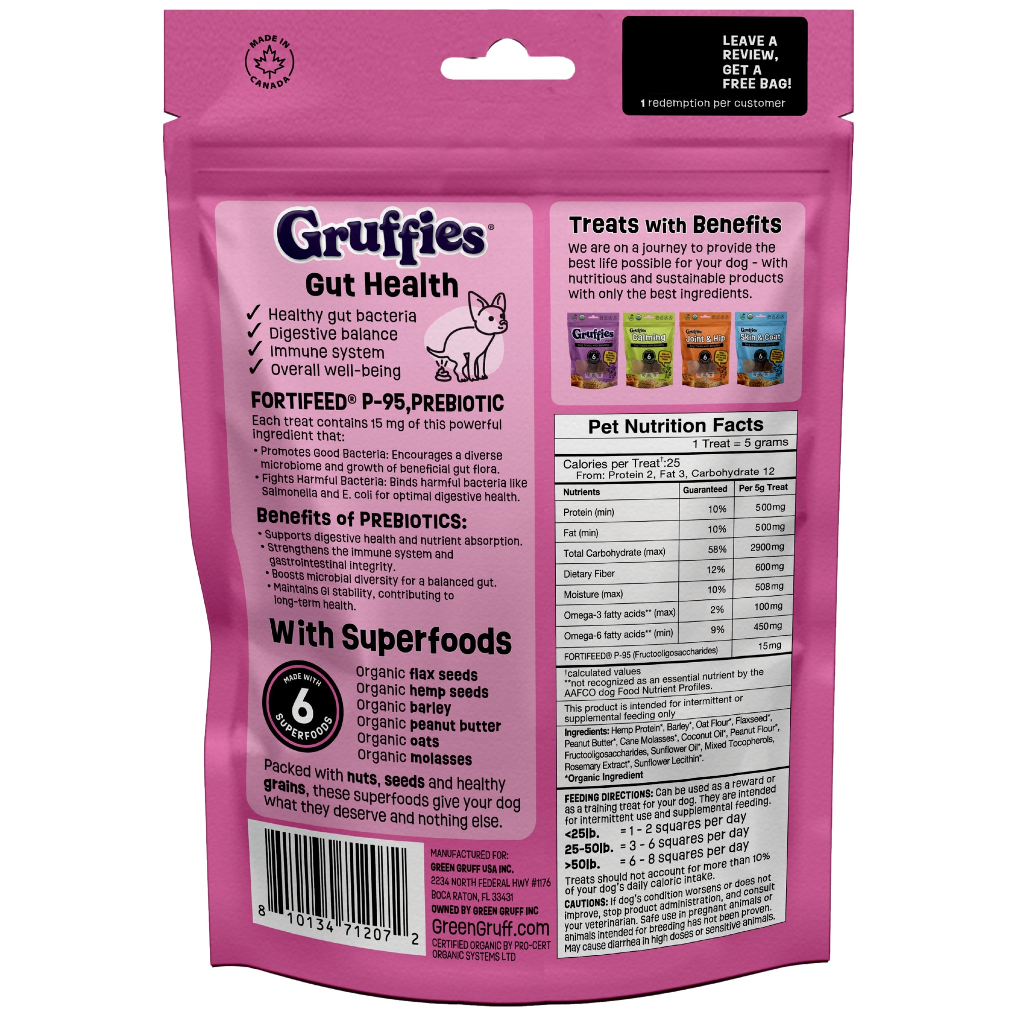 Gruffies Gut Health - Organic Dog Treats